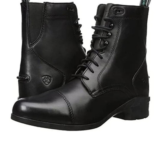 Ariat womens Sleek Black Lace-Up Boots - Picture 1 of 7